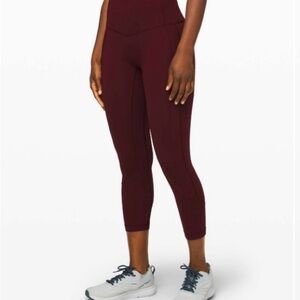 Lululemon All The Right Places Crop II 23" Garnet Sz 8